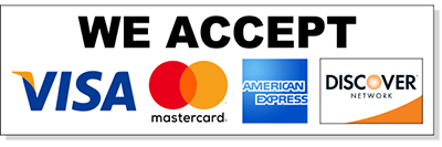 We accept most major credit cards