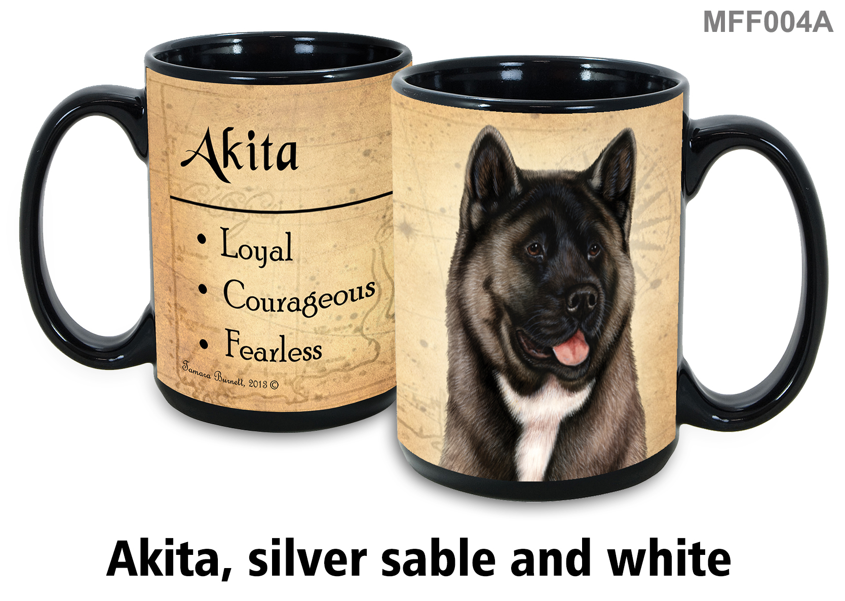 Akita (Silver Sable & White) - My Faithful Friends Mug 15 oz Image