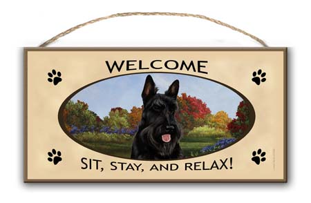 Scottish Terrier - Welcome Sign image sized 450 x 294