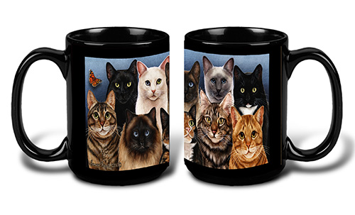 Menagerie Of Cats - My Faithful Friends Mug 15 oz Image