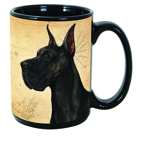 Great Dane (Cropped Black) - My Faithful Friends Mug 15 oz image sized 500 x 500