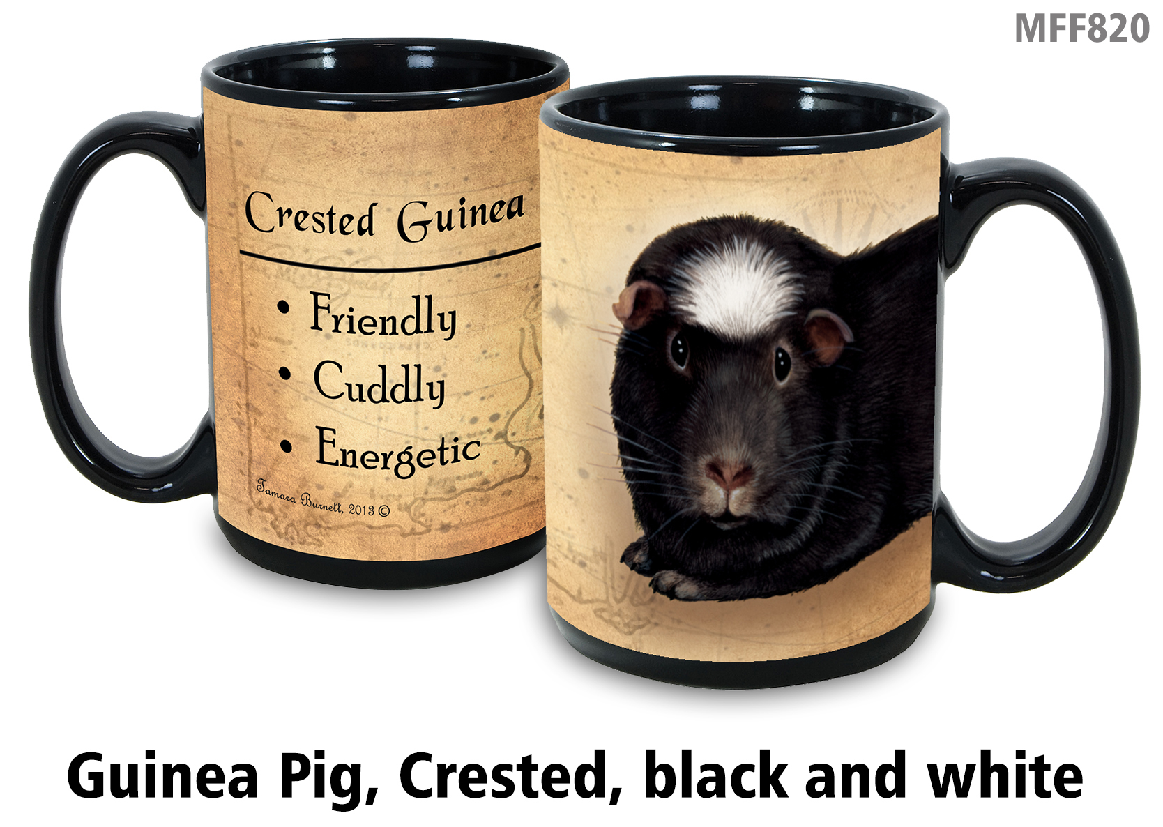 Guinea Pig (Crested Black & White) - My Faithful Friends Mug 15 oz Image