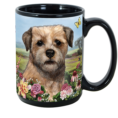 Border Terrier - Garden Party Fun Mug 15 oz image sized 500 x 500