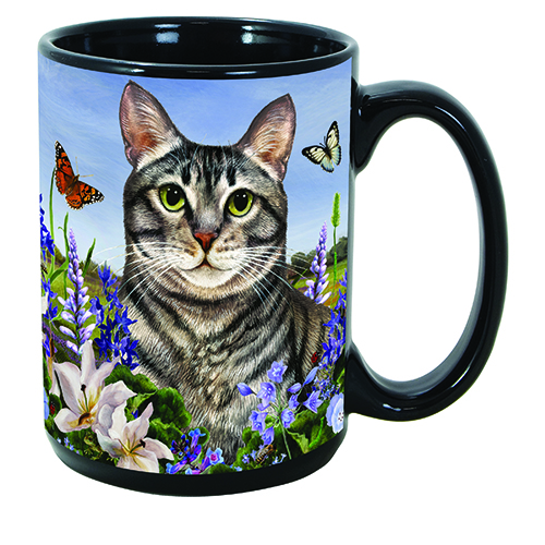 Tabby Silver Cat - Garden Party Fun Mug 15 oz Image