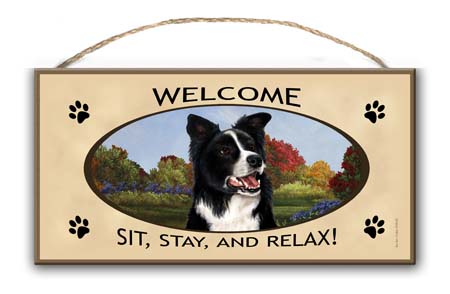 Border Collie - Welcome Sign image sized 450 x 294
