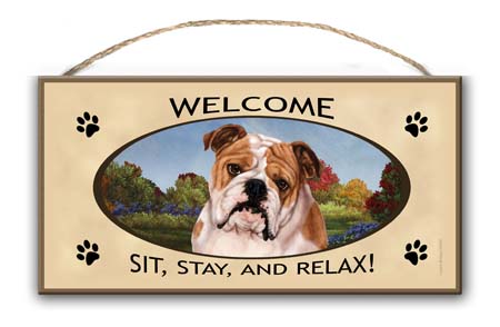 English Bulldog - Welcome Sign image sized 450 x 294