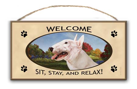 Bull Terrier - Welcome Sign image sized 450 x 294
