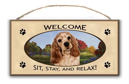 Cocker Spaniel - Welcome Sign image sized 450 x 294
