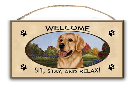 Golden Retriever - Welcome Sign image sized 450 x 294