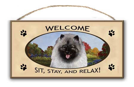 Keeshond - Welcome Sign image sized 450 x 294