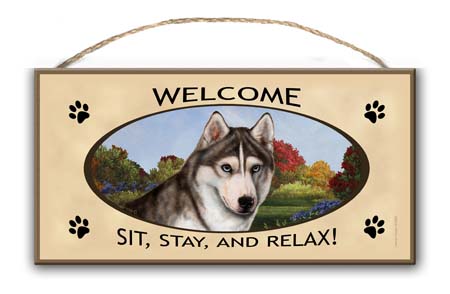 Siberian Husky - Welcome Sign image sized 450 x 294